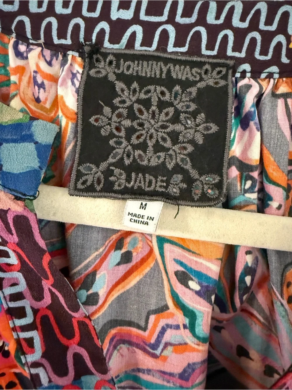 Johnny Was Multicolor Floral Mini Dress Jade Collection - Picture 4 of 4